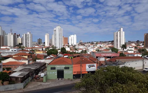 Vista de Catanduva · SP Vista elevada dos edifícios e telhados de Catanduva, SP